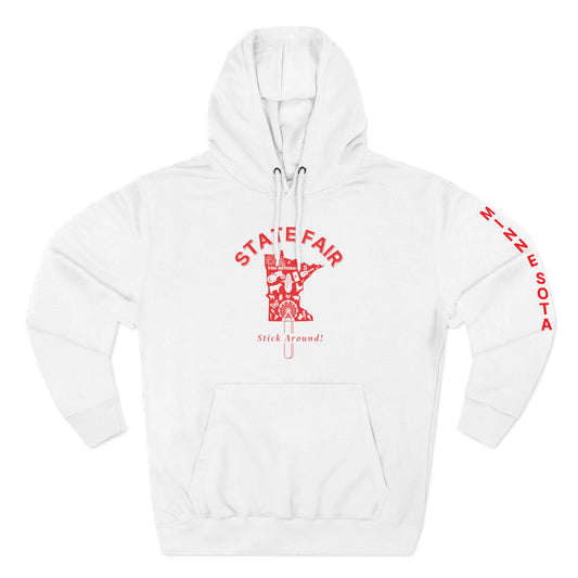 Minnesota State Fair Stick Around White Unisex premium mid-weight hoodie
