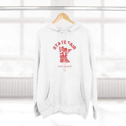 Minnesota State Fair Stick Around White Unisex premium mid-weight hoodie