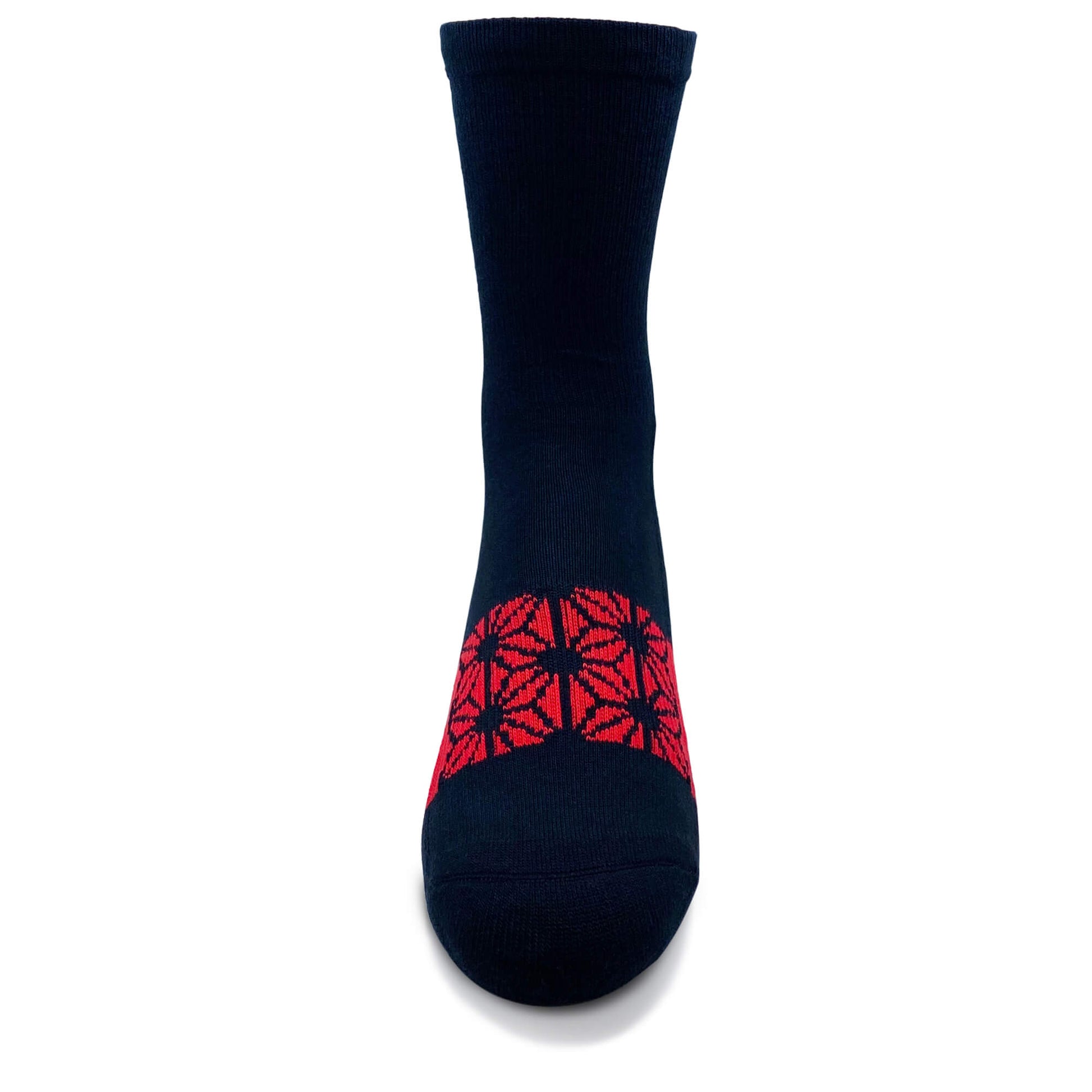 Modern Envy comfy crew sock Black with Red front view