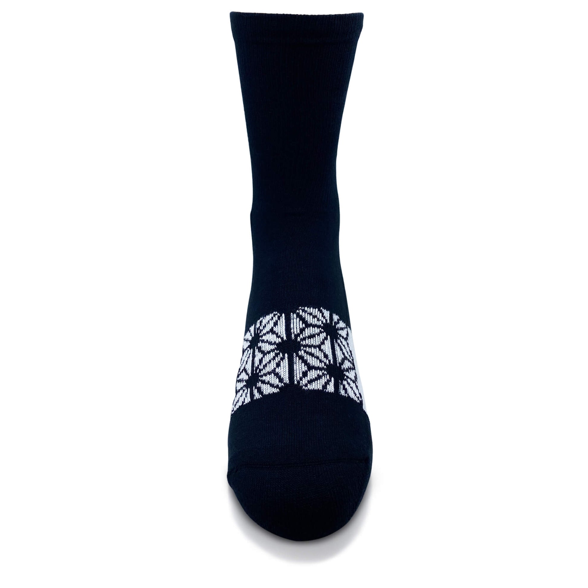 Modern Envy comfy crew sock Black with White front view