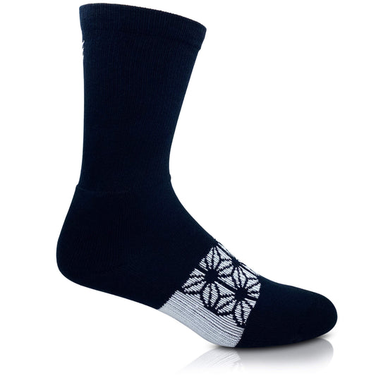 Modern Envy comfy crew sock Black with White side view