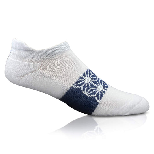 Modern Envy Apparel White and Navy Blue ankle sock side view