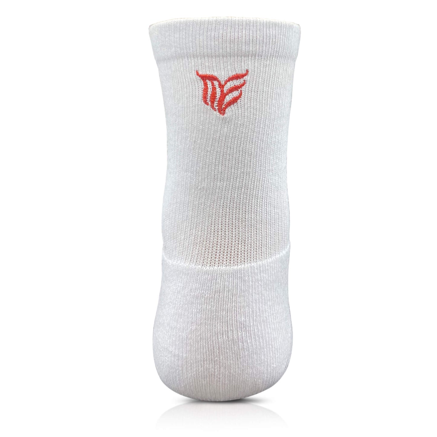 Modern Envy Apparel White with Red short crew sock back view