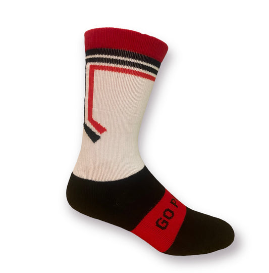 Stillwater Go Ponies Black with White and Red Crew Socks